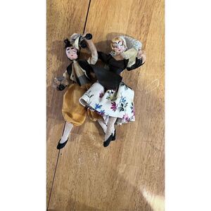 TWO VINTAGE ROLDAN KLUMPE CLOTH DOLLS ~ MAN & LADY in SPANISH DRESS